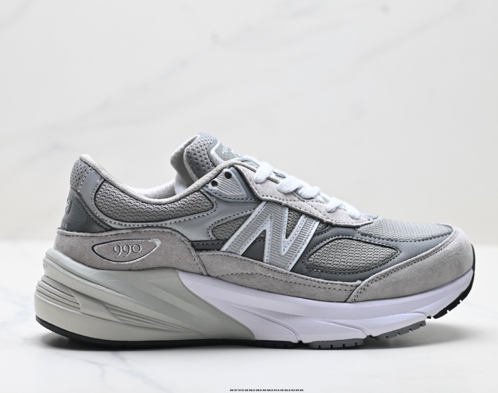 New Balance NB 990 series sneakers, retro mesh, woven pigskin, low-top casual running shoes.