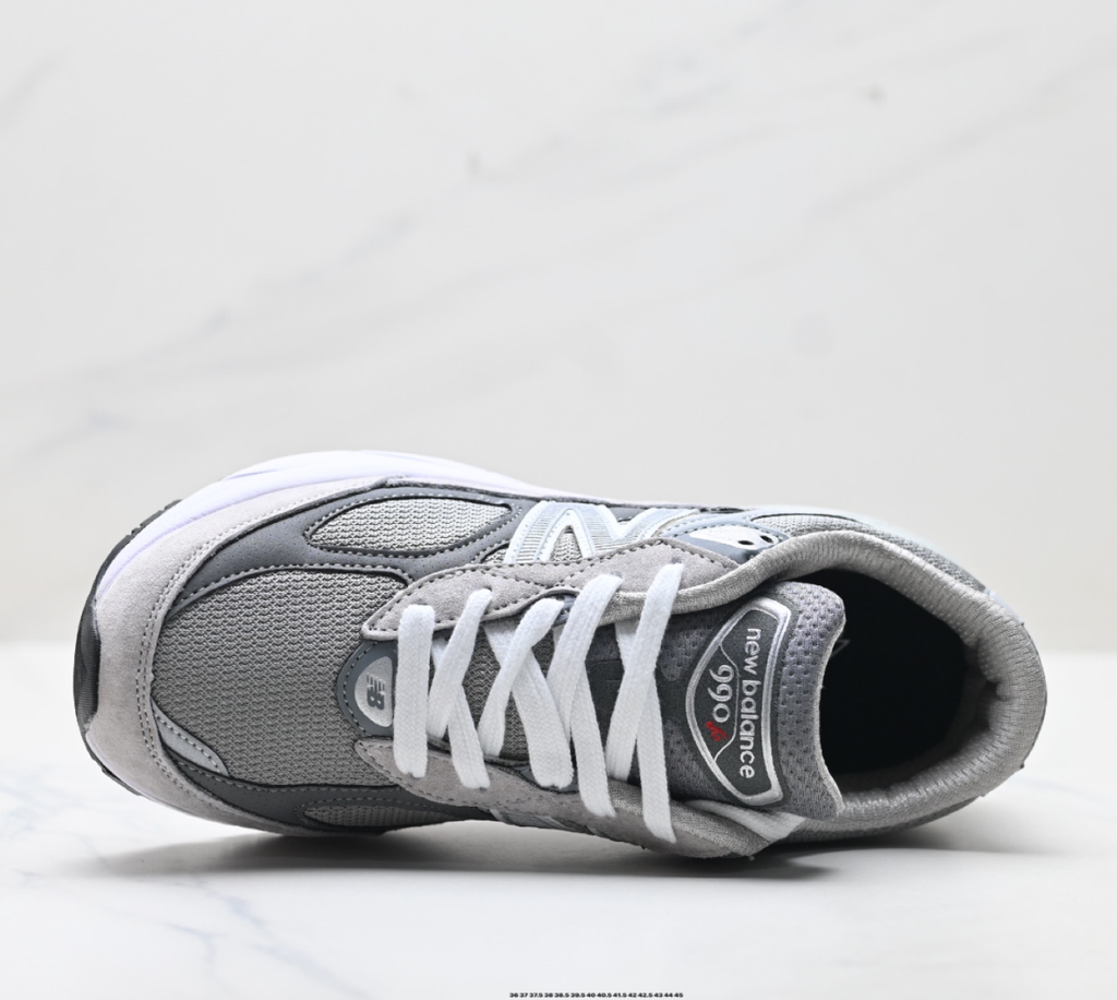 New Balance NB 990 series sneakers, retro mesh, woven pigskin, low-top casual running shoes.