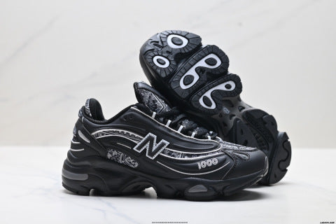 New Balance 1000 series athletic shoes: comfortable, slip-resistant, low-top, chunky style, casual running shoes.