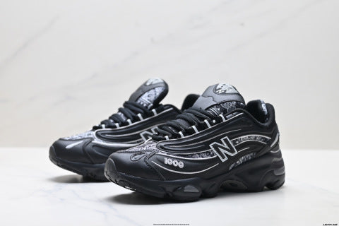 New Balance 1000 series athletic shoes: comfortable, slip-resistant, low-top, chunky style, casual running shoes.