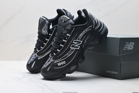 New Balance 1000 series athletic shoes: comfortable, slip-resistant, low-top, chunky style, casual running shoes.