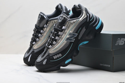 New Balance 1000 series athletic shoes: comfortable, slip-resistant, low-top, chunky style, casual running shoes.