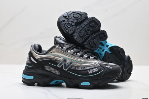 New Balance 1000 series athletic shoes: comfortable, slip-resistant, low-top, chunky style, casual running shoes.
