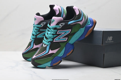 New Balance 9060 series athletic shoes: shock-absorbing, comfortable, slip-resistant, casual running shoes.