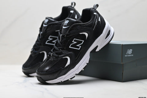 New Balance MR530 series athletic shoes, breathable mesh cushioning, casual running shoes.